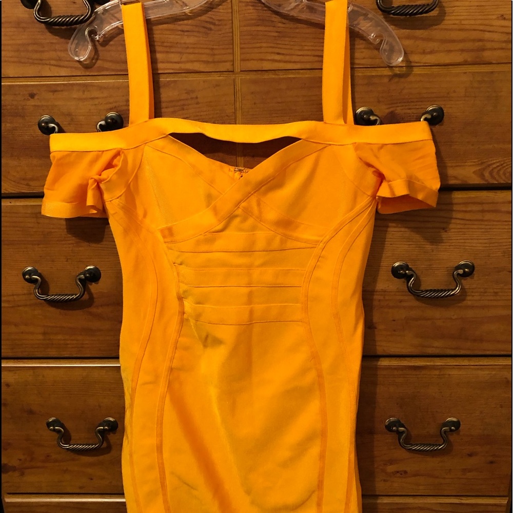 Golden Yellow Colored Mini Dress